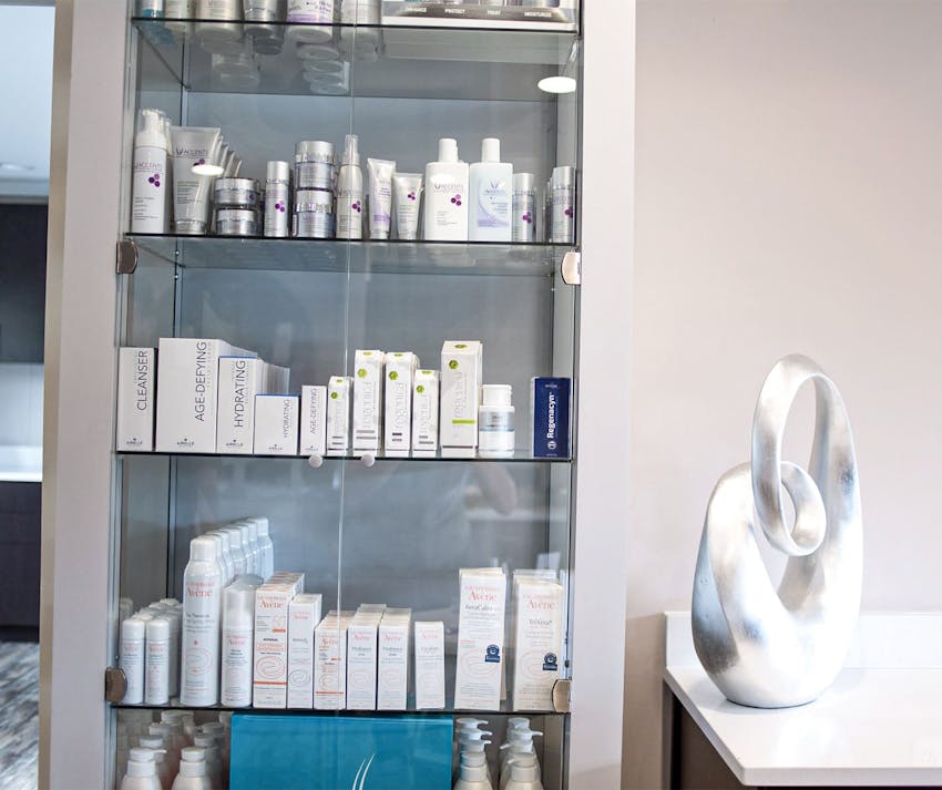 display of Accents skincare products