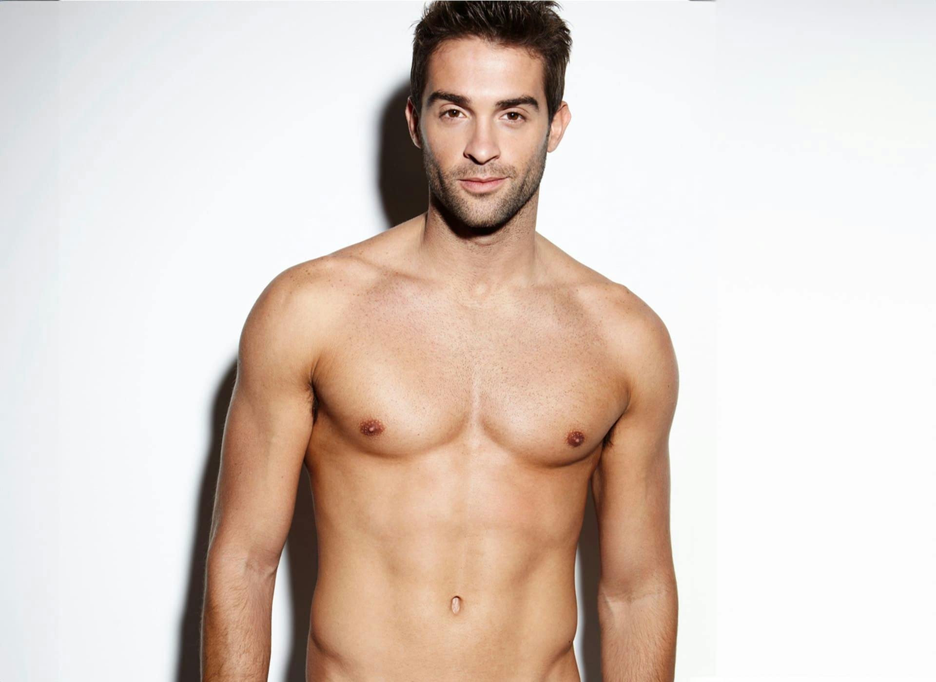 man looking forward shirtless