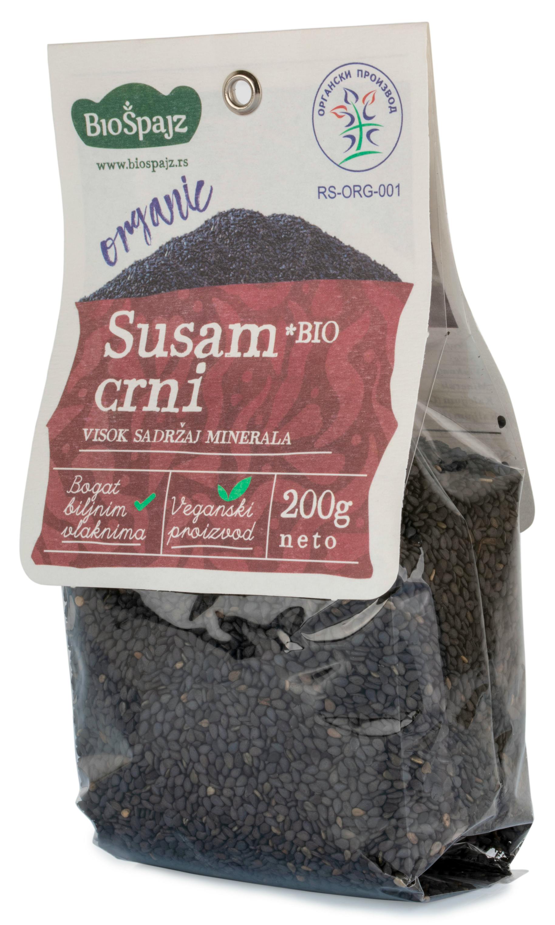 Crni susam (organski proizvod) 200 g Bio Špajz - Bio Spajz zdrava hrana