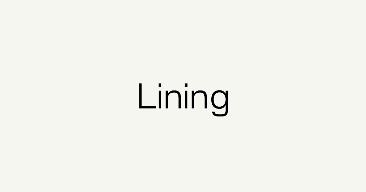Lining | A Practice for Everyday Life