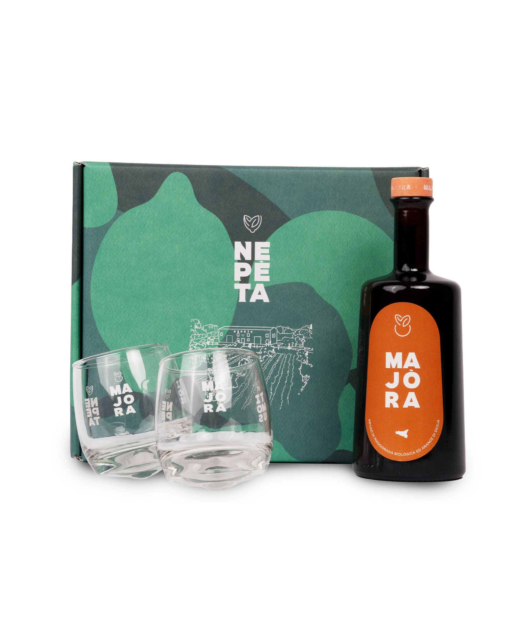 GIFT BOX BOTTIGLIA AMARO MAJORA + 2 BICCHIERI