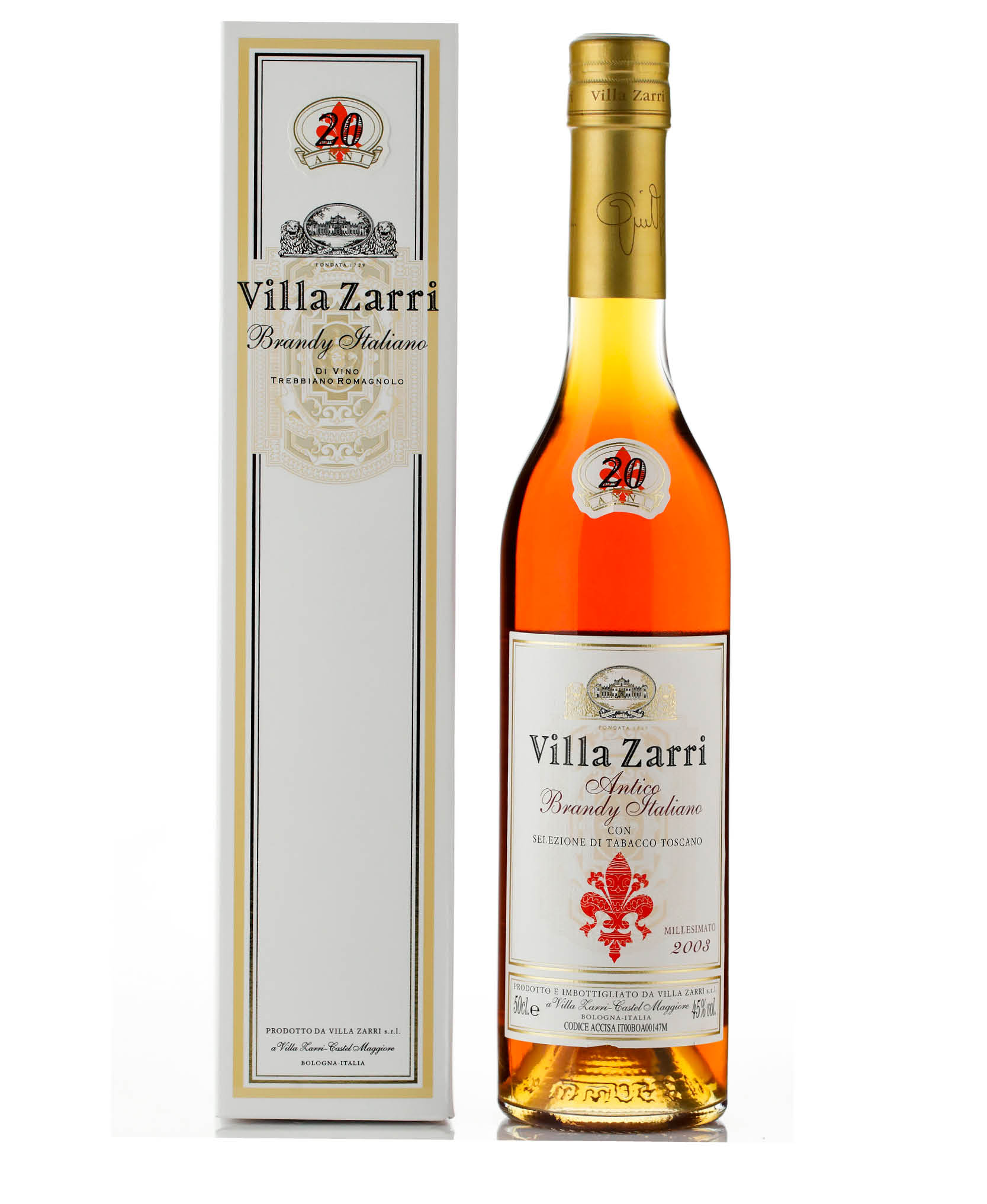 BRANDY 20 ANNI con Selezione di Tabacco Toscano Astucciato