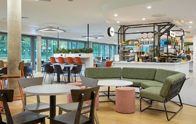 indoors, restaurant, cafeteria, furniture, lounge, chair