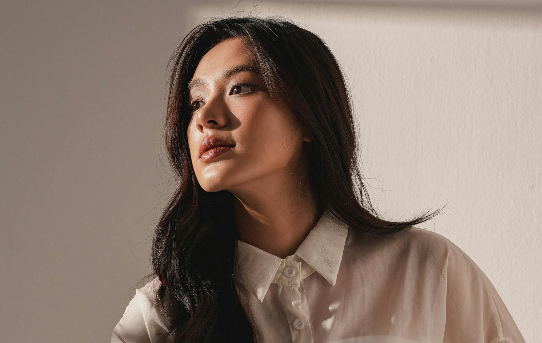 woman with long dark hair