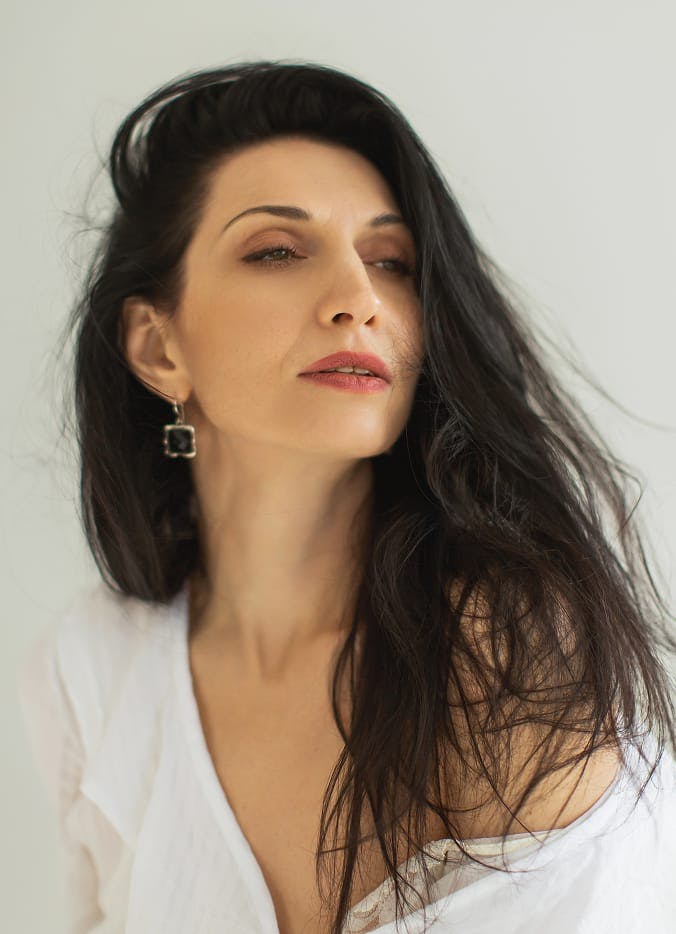 woman with long dark hair