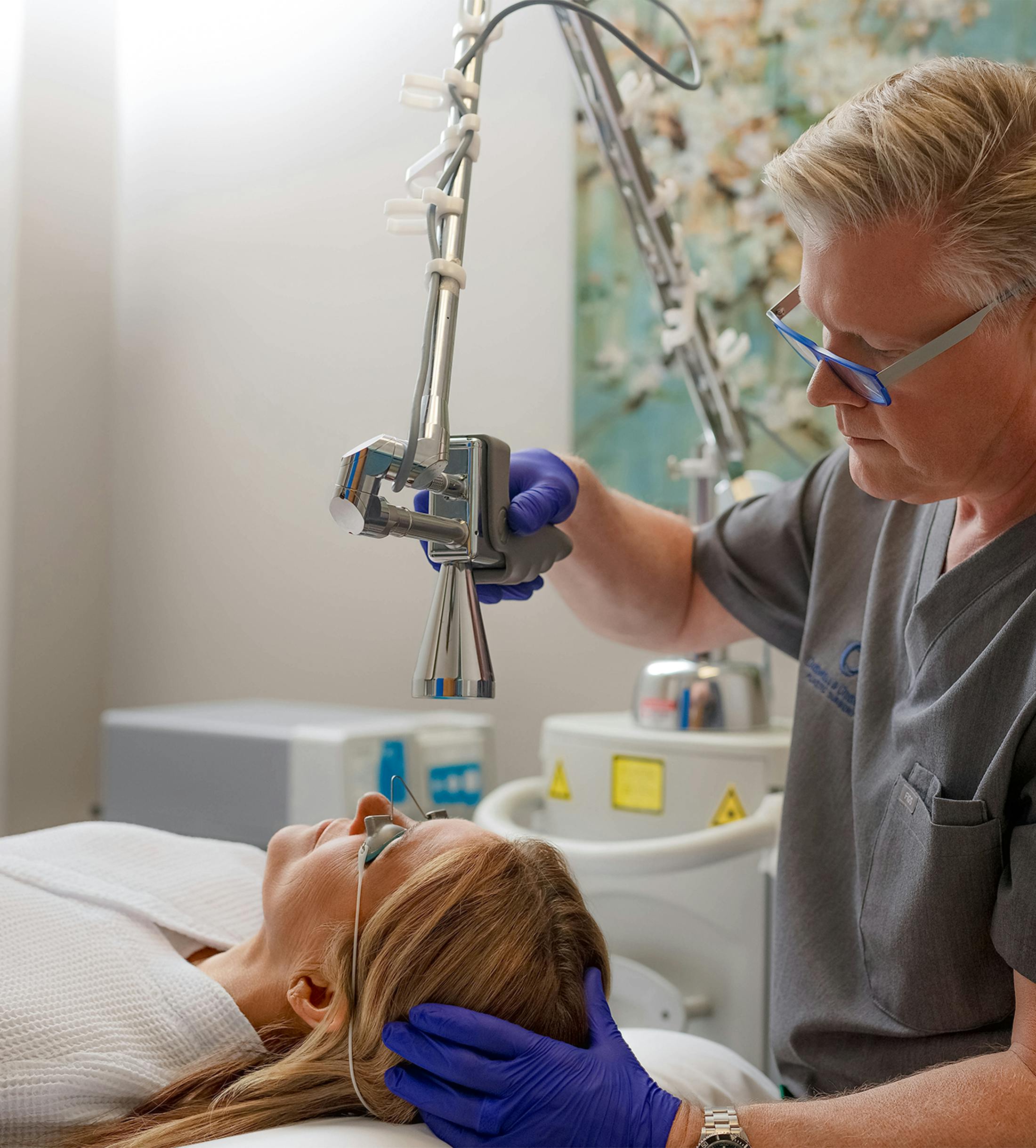 patient receiving laser treatment