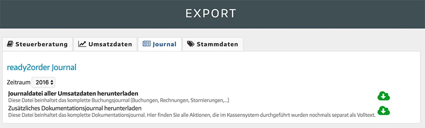 Kassenjournal Export