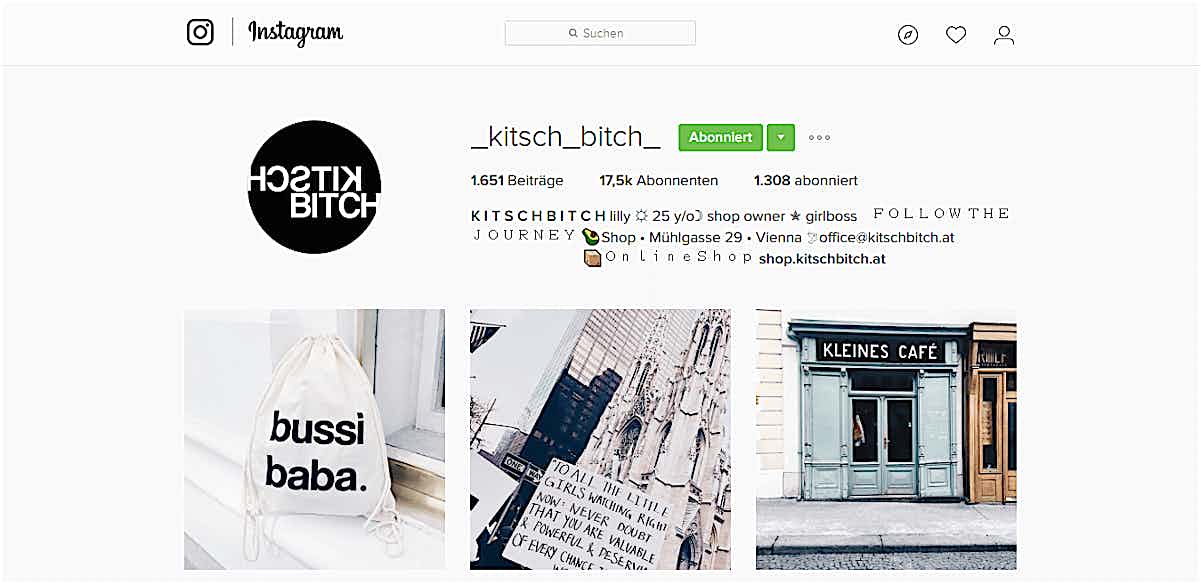 Instagram Profil KitschBitch