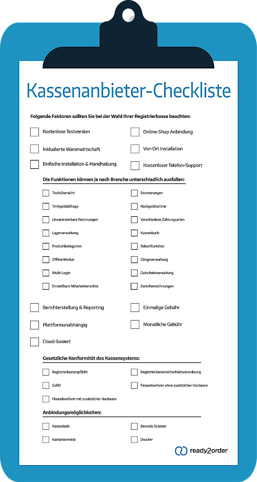 Registrierkassen Checkliste