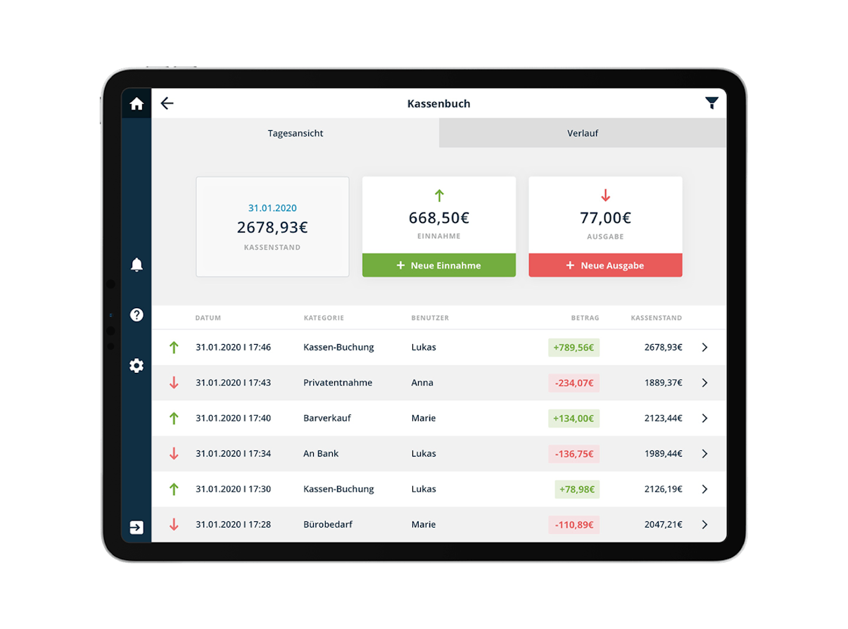 iPad Kassenbuch