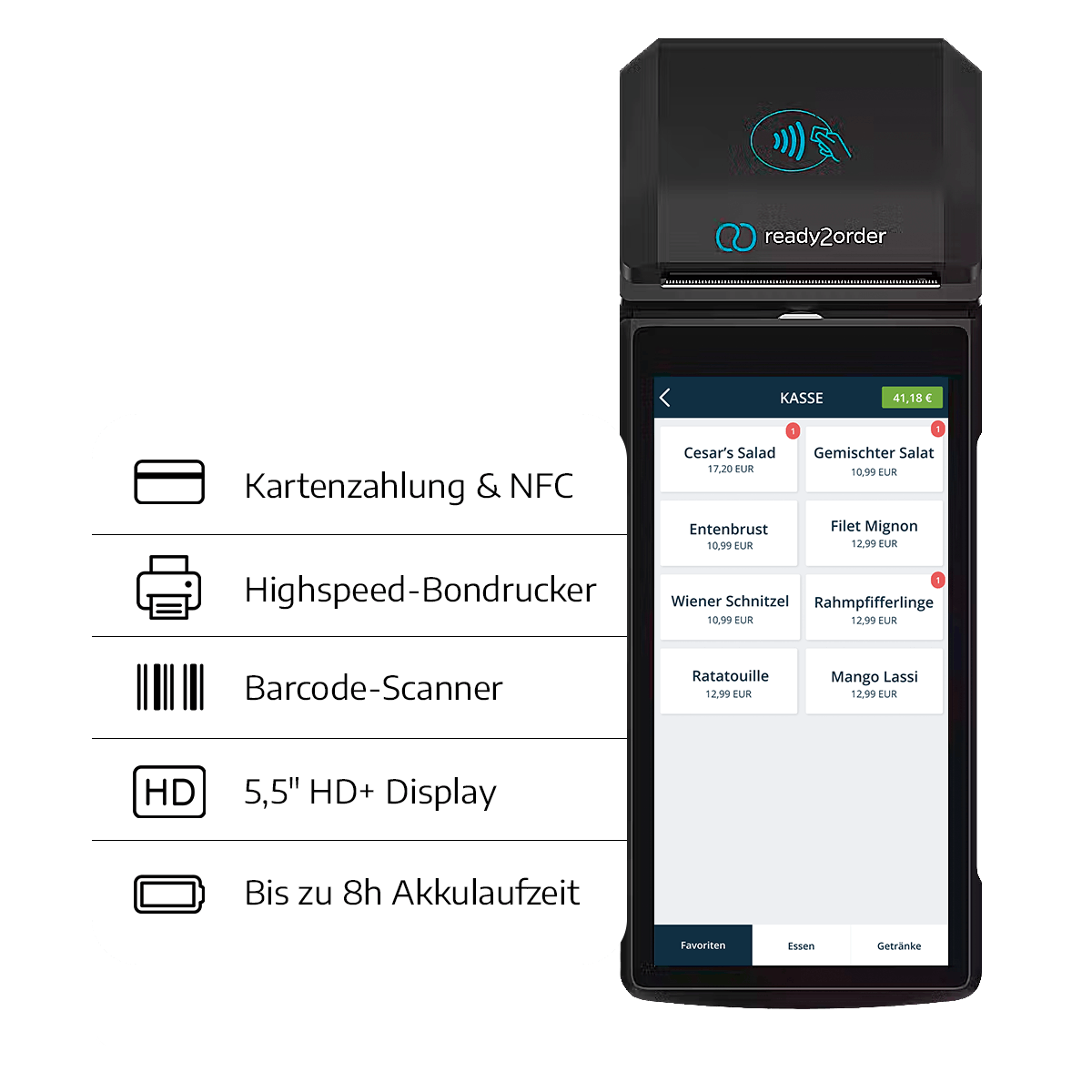 Die readyGo Funktionen in der Nutzeroberfläche