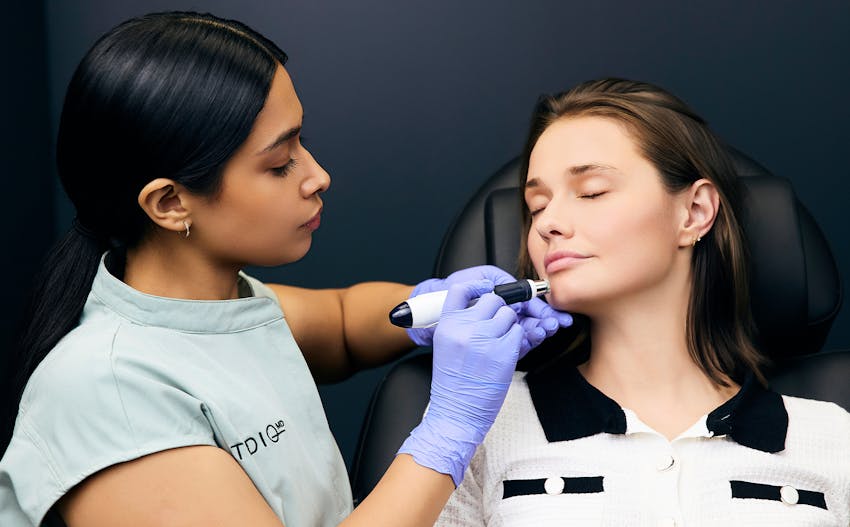 patient recieving Thermage FLX treatment