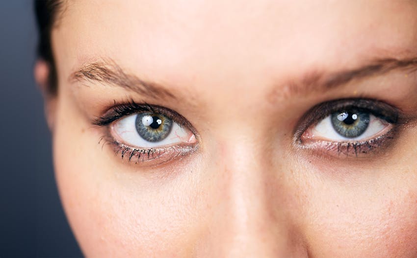 close up of a woman's eyes