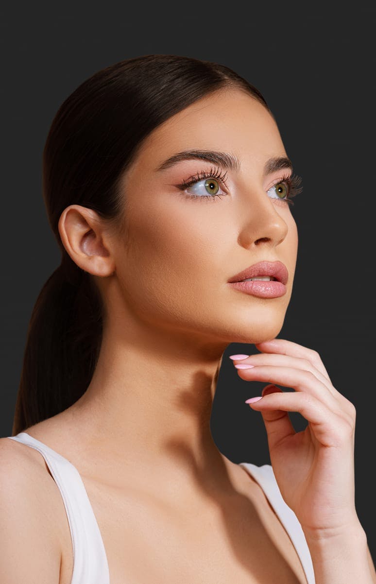 woman with long eyelashes
