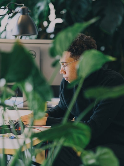 Developer focused on work