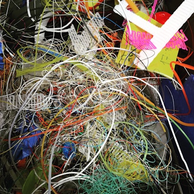 Messy office wires
