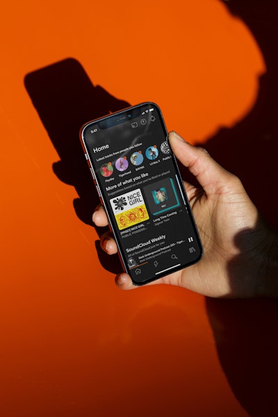 Soundcloud Home in a Phone Mockup
