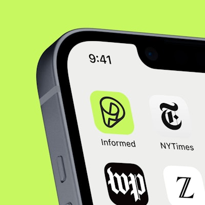 Close up of Informed UI design on iPhone