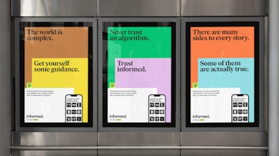 Photo of three in-situ digital posters used for the 2022 launch campaign