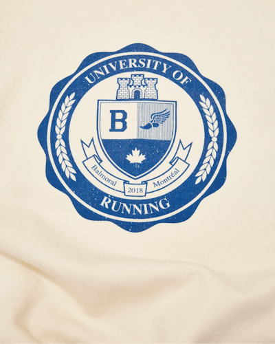 Blue emblem of 'University of Running'