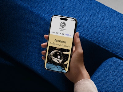 Fotografiska New York Exhibition Detail Page shown in Hand Mockup