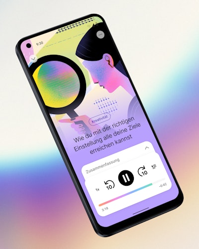 Phone showing audio content within the sparks app