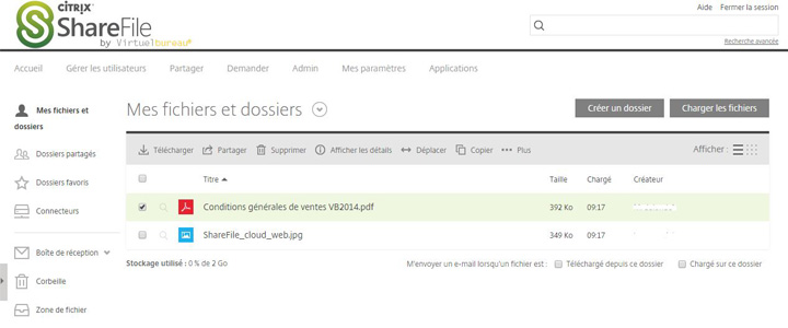 Alternative Dropbox : Sharefile