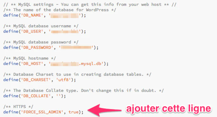 Edition du fichier config.php
