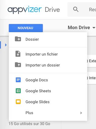 Google Drive : créer un nouveau document