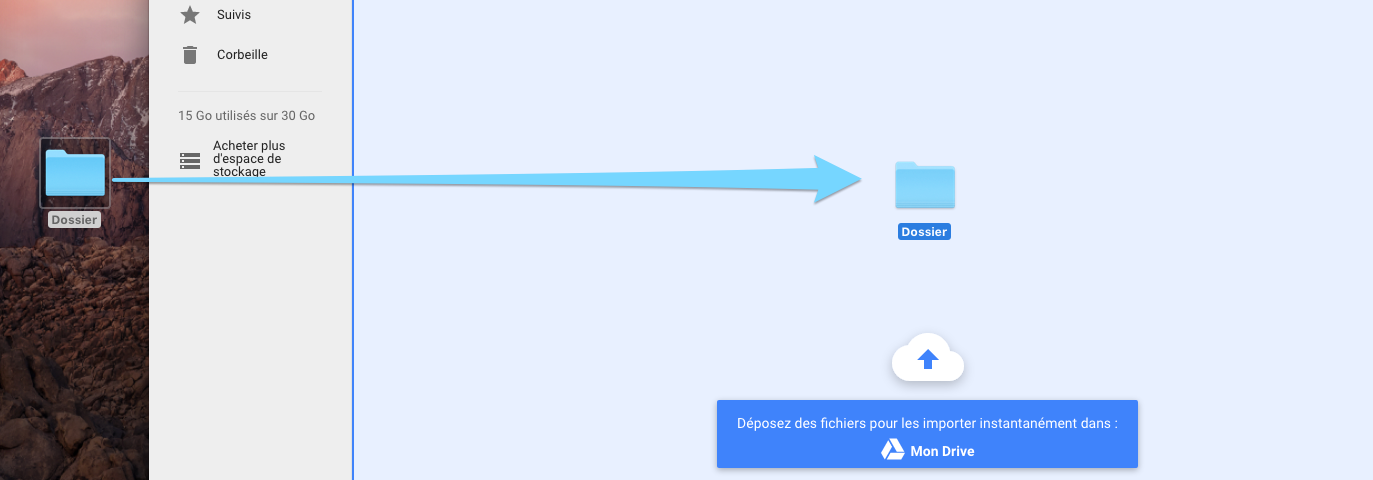 Google Drive : importer des fichiers et des dossiers