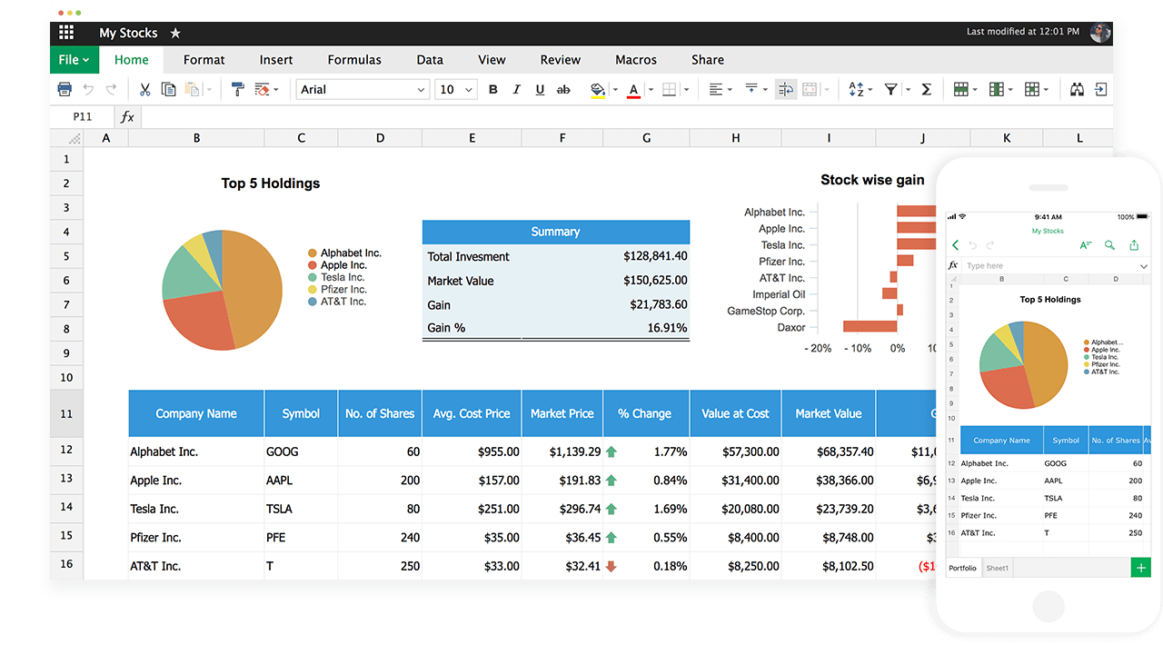 zoho sheet tableur en ligne