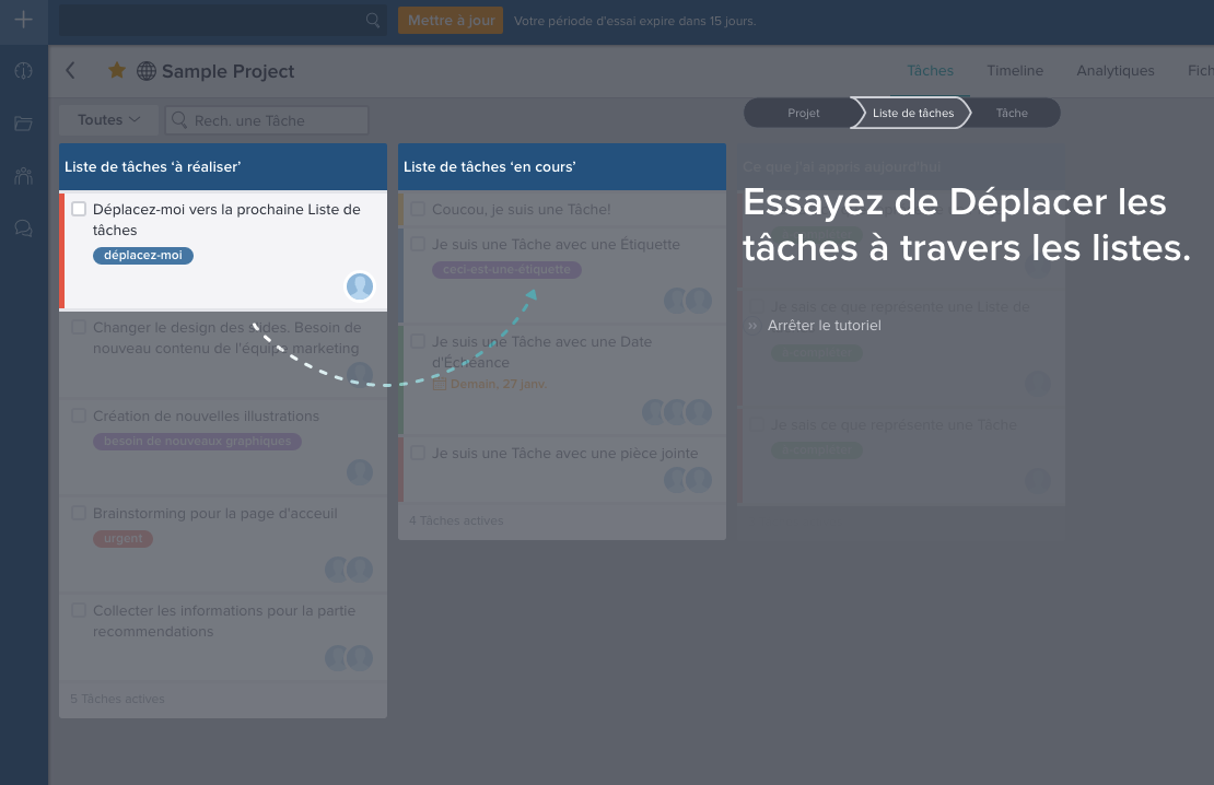 La gestion des tâches est visuelle avec Taskworld