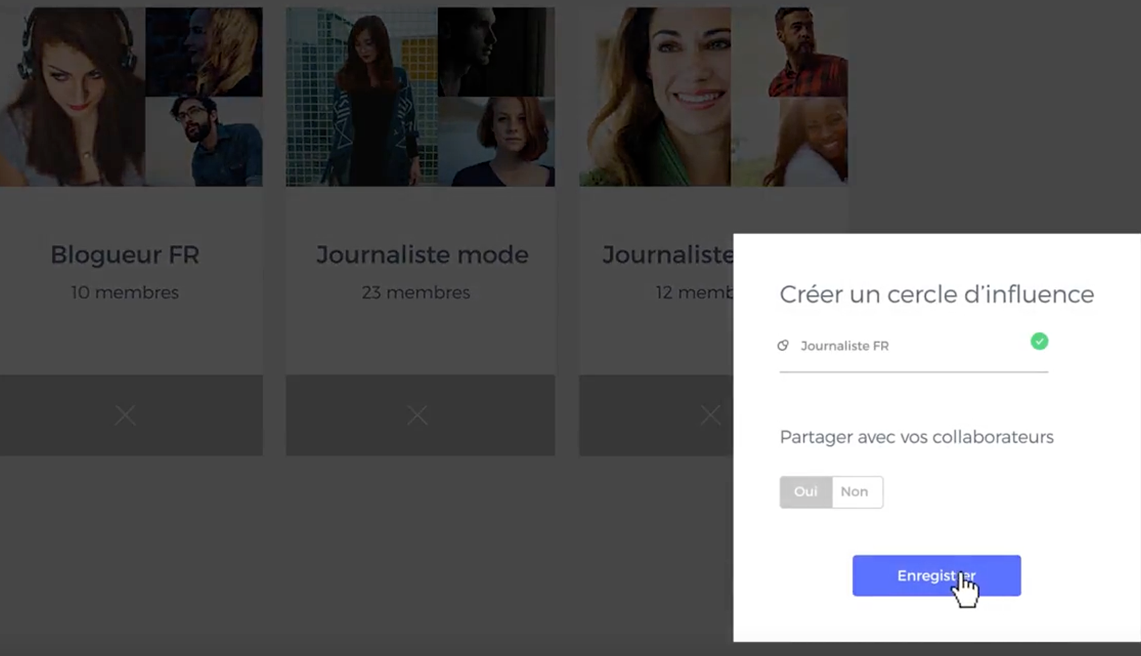Outil relations presse dédié influenceurs