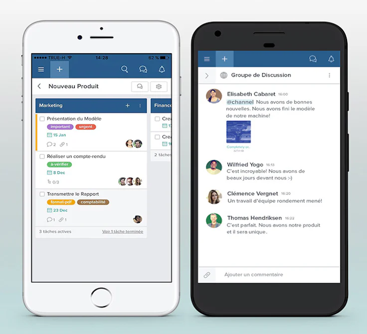 La messagerie de l' application mobile Taskworld non présente chez Trello
