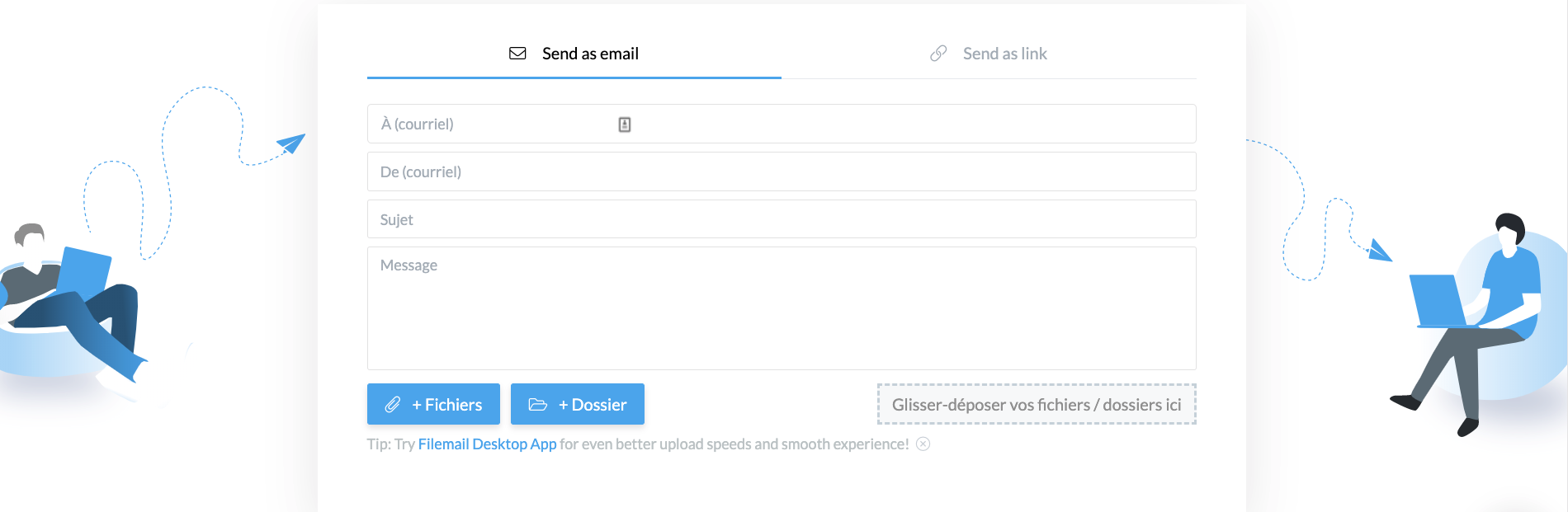 Envoi d'un gros fichier avec Filemail