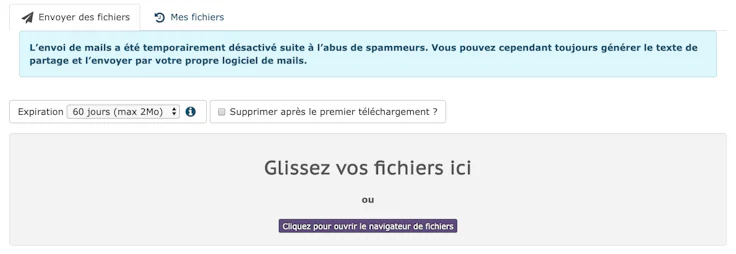 Envoi d'un gros fichier avec Framadrop
