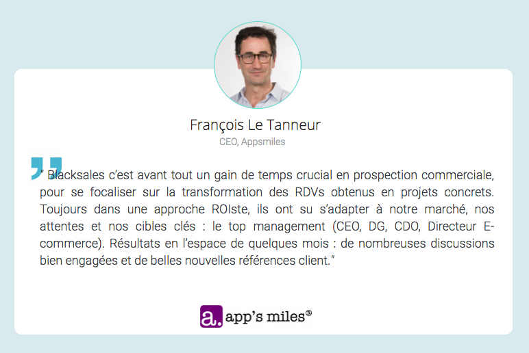 Prospection b to b : témoignage utilisateur du logiciel blacksales