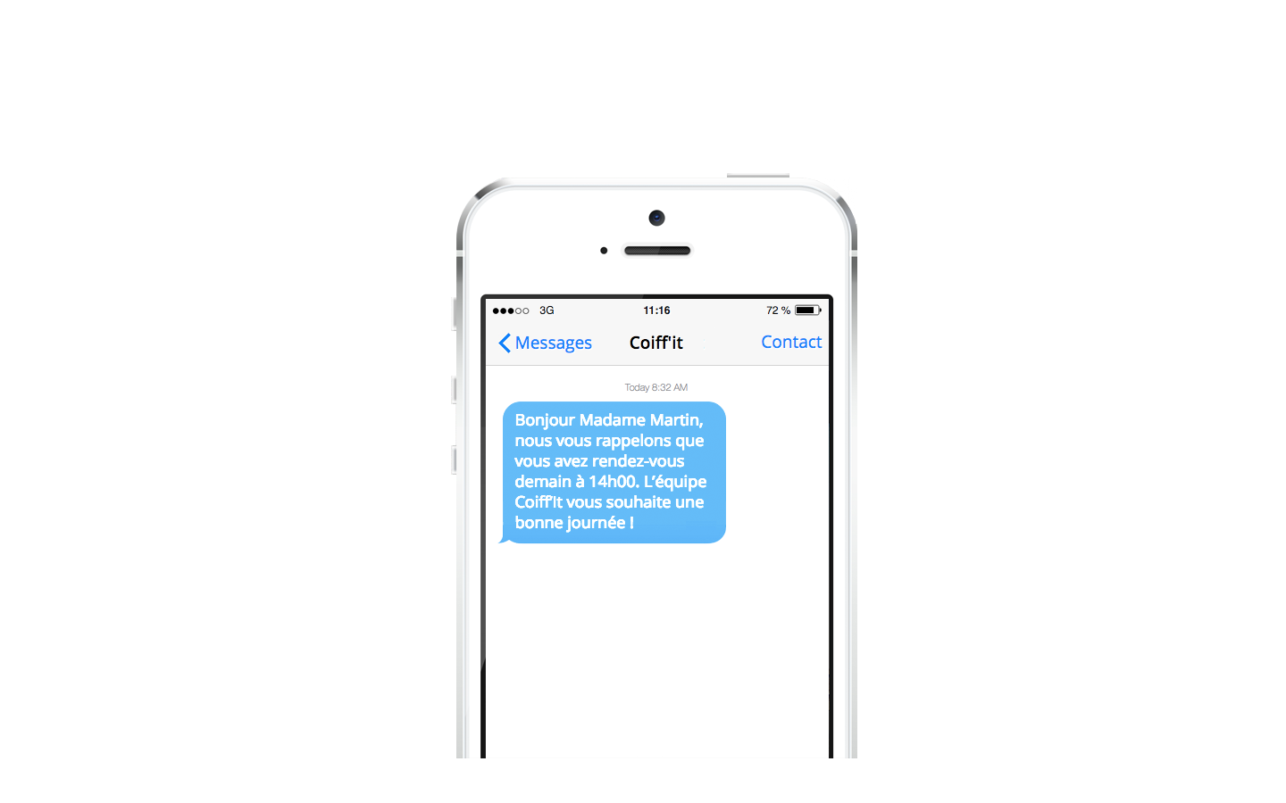 Exemple de SMS Push : le sms de confirmation