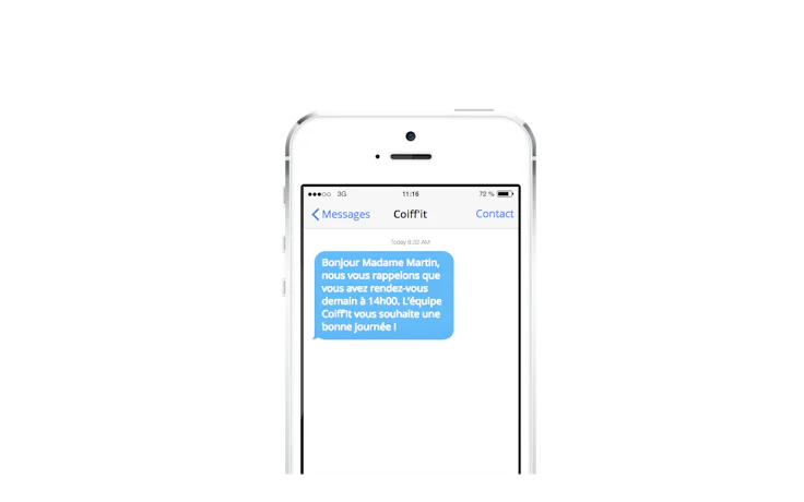 Exemple de SMS Push : le sms de confirmation
