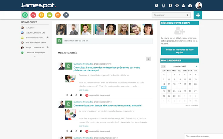 Espace collaboratif RSE Jamespot