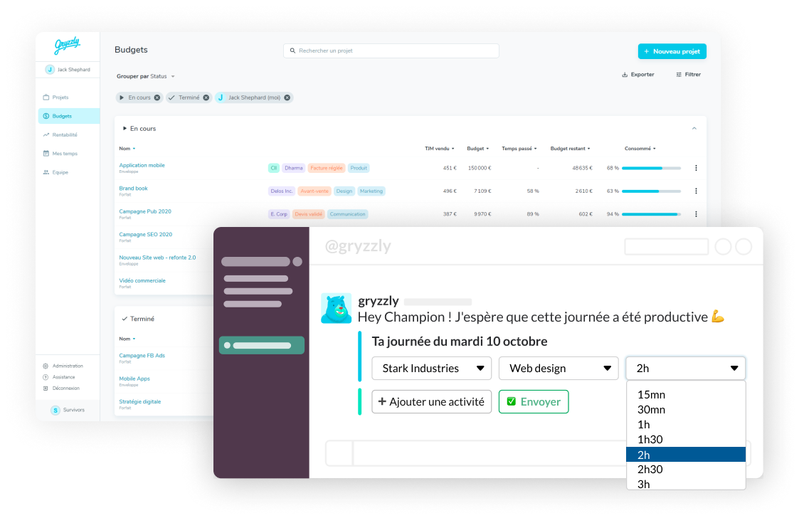 suivi de projet : visuel Gryzzly