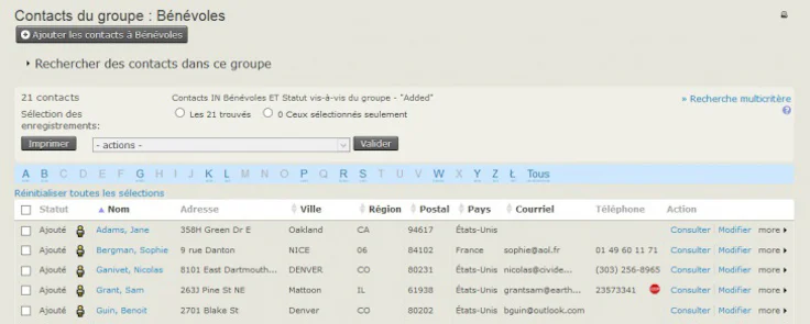 CiviCRM en français : module de gestion des bénévoles