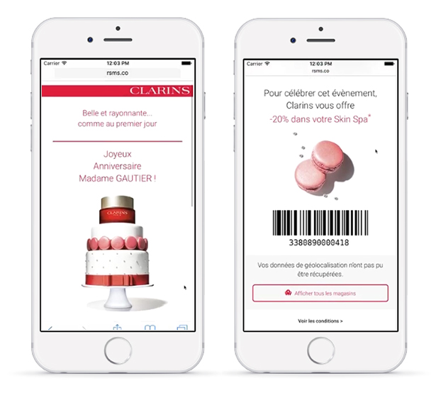 Exemple de Rich SMS pour animer un programme de fidélité