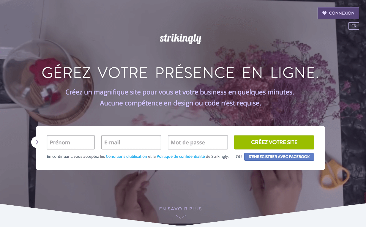 entonnoir de conversion : exemple de landing page