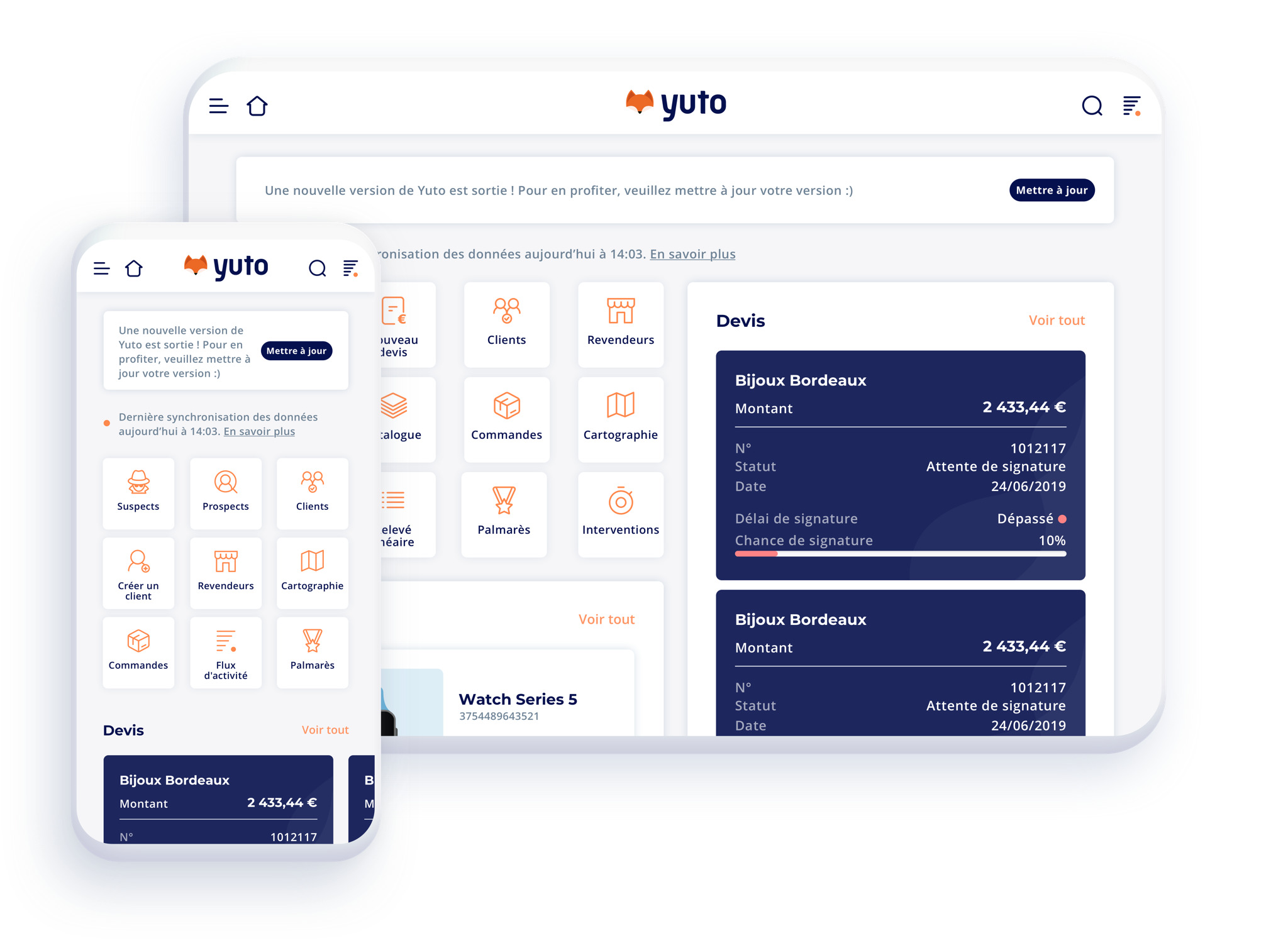 crm mobile : visuel Yuto