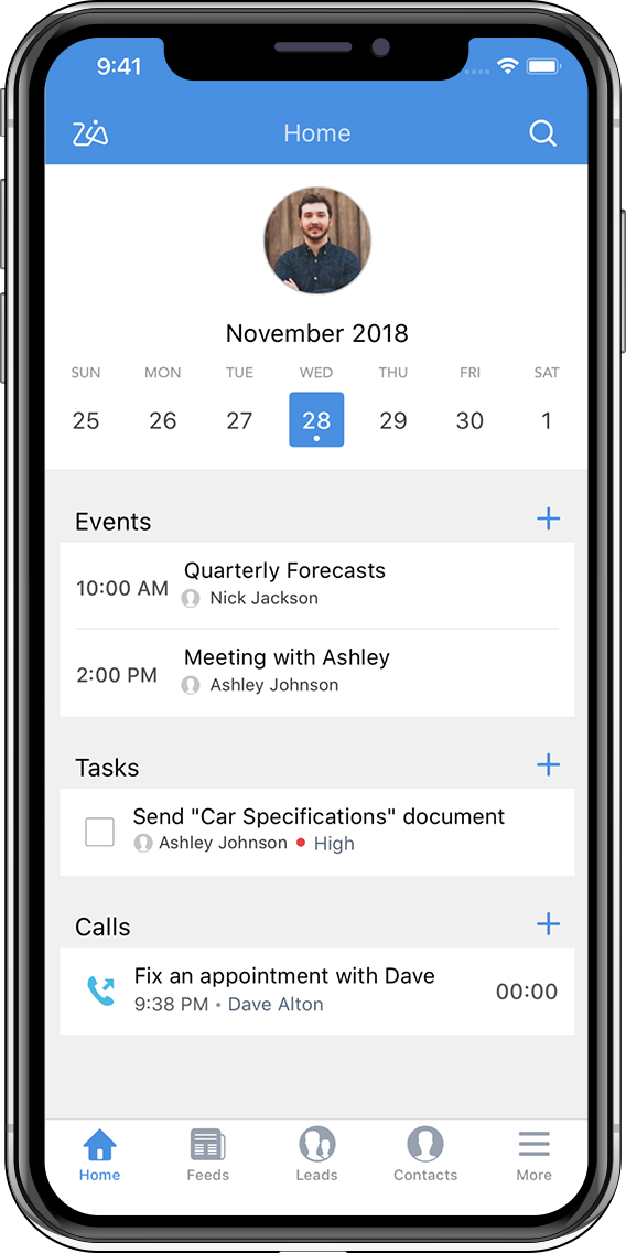 crm mobile : visuel zoho