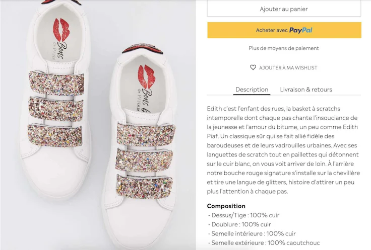 Vendre en ligne : exemple de fiche produit
