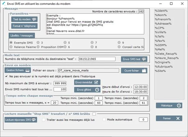 ditel sms mailing