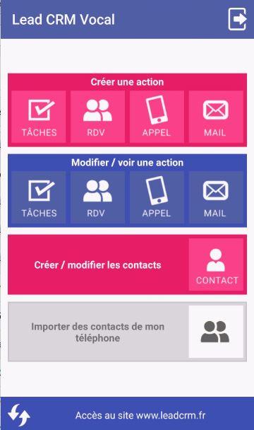 Lead CRM Vocal application mobile