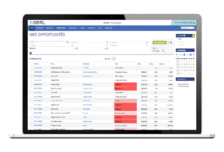 E-deal CRM dashboard